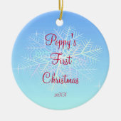 Premier ornement de flocon de neige de Noël du (Devant)