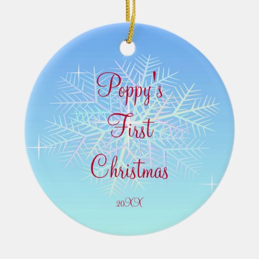 Premier ornement de flocon de neige de Noël du (Devant)