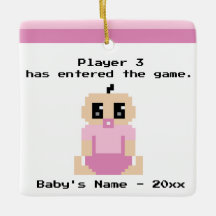 Premier ornement de jeu vidéo de Noël de bébé