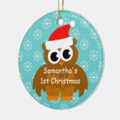 Premier ornement de Noël avec chouette père Noël b (Gauche)