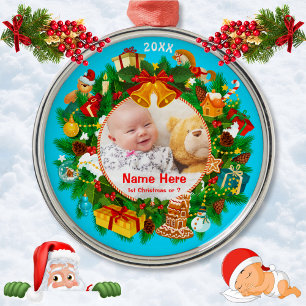 Premier ornement de Noël avec photo pour bébé