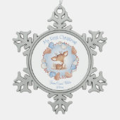 Premier ornement de Noël Baby Boy Bleu Beige (Devant)