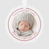 Premier ornement de Noël de bébé 2025 avec photo (dos)