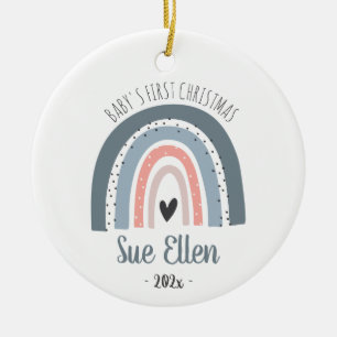 Premier ornement de Noël de bébé aquarelle arc-