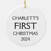 Premier ornement de Noël de bébé, bébé 1er Noël (Dos)