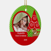 Premier ornement de Noël de bébé d'ours de photo (Droite)