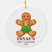 Premier ornement de Noël de bébé Gingerbread garço (Dos)