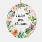 Premier ornement de Noël de bébé succulent (Gauche)