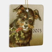 Premier ornement de Noël de chien personnalisable (Droite)