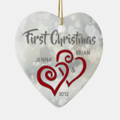 Premier ornement de Noël de couple personnalisé (Droite)