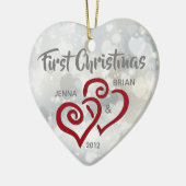 Premier ornement de Noël de couple personnalisé (Gauche)