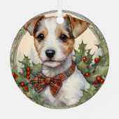 Premier ornement de Noël de Jack Russell Puppy (Verso)