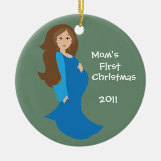 Premier ornement de Noël de la maman - bleu