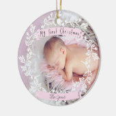 Premier ornement de Noël de la photo du bébé (Gauche)