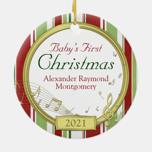 Premier ornement de Noël de Noël de bébé (Dos)