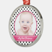 Premier ornement de Noël de Polka Dot Baby (Gauche)