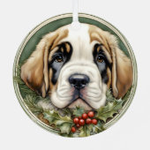 Premier ornement de Noël de Saint Bernard Puppy (Verso)
