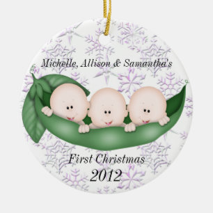 Premier ornement de Noël de triplets