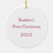 Premier ornement de Noël du bébé (Dos)