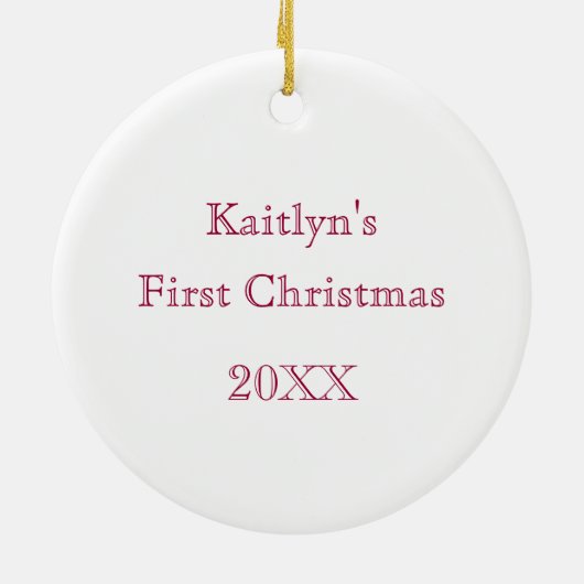 Premier ornement de Noël du bébé (Dos)
