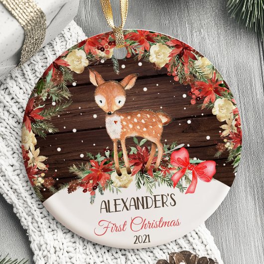 Premier ornement de Noël du bébé Bois de cerfs