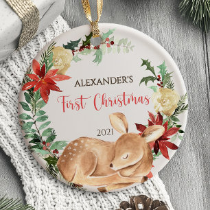 Premier ornement de Noël du bébé Bois de cerfs