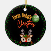 Premier ornement de Noël du bébé de la ferme (Devant)