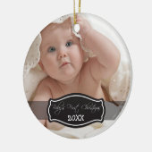 Premier ornement de Noël du bébé fait sur commande (Gauche)