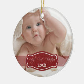 Premier ornement de Noël du bébé fait sur commande (Gauche)