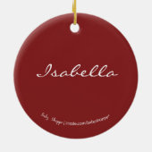 Premier ornement de Noël du bébé fait sur commande (Dos)