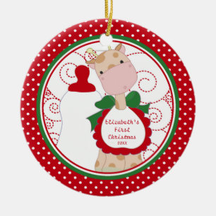 Premier ornement de Noël du bébé Giraffe Precious