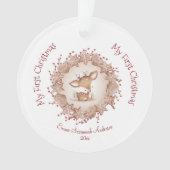 Premier ornement de Noël du bébé mou rouge cerf (devant)