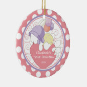 Premier ornement de Noël du bébé précieux de lapin (Droite)