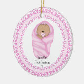 Premier ornement de Noël du bébé rose de bébés (Gauche)