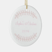 Premier ornement de Noël du bébé rose de frontière (Droite)