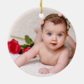 Premier ornement de Noël du bébé Snowman rose (Dos)