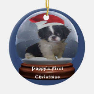 Premier ornement de Noël du chiot