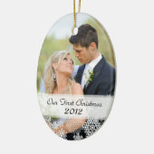 Premier ornement de Noël du couple avec la photo (Gauche)