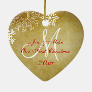 Premier ornement de Noël du couple vintage