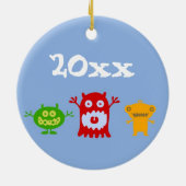 Premier ornement de Noël du petit bébé de monstres (Dos)