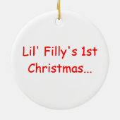 Premier ornement de Noël du petit de pouliche bébé (Dos)