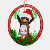 Premier ornement de NOËL du PINGOUIN du BÉBÉ (Gauche)