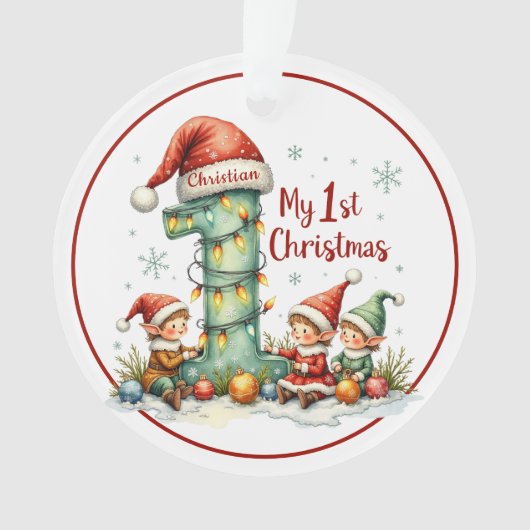 Premier Ornement de Noël – Elfes (devant)