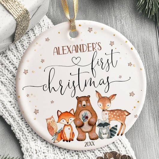 Premier ornement de Noël pour bébé Animaux de forê