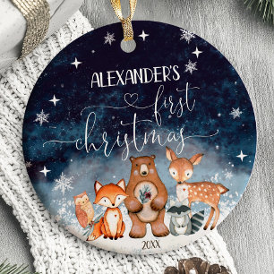 Premier ornement de Noël pour bébé Animaux de forê