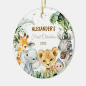 Premier ornement de Noël pour bébé animaux Safari (Gauche)