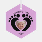 Premier ornement de Noël pour bébé - Garde photo (Verso)