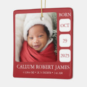 Premier ornement de Noël pour bébé rouge (Gauche)