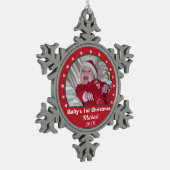 Premier ornement de photo de flocon de neige de (Gauche)