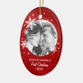 Premier ornement de photo de flocons de neige de (Gauche)